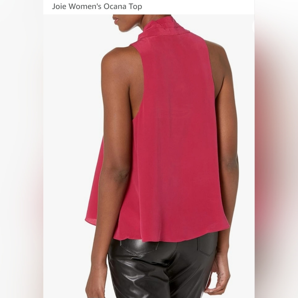 JOIE OCANA sleeveless V-neck blouse in deep Fucia Size Medium - Picture 2 of 8